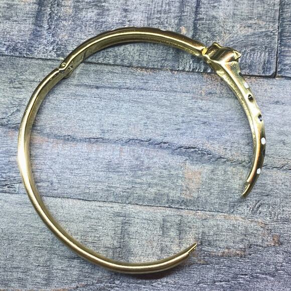 NEW Spotted Leopard Gold Bangle Bracelet - Picture 10 of 15